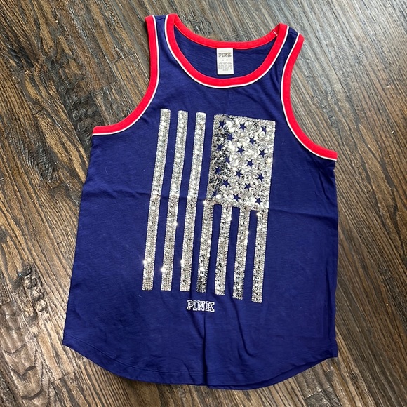 PINK Victoria's Secret Tops - Victoria’s Secret - PINK- American Flag Tank sz M